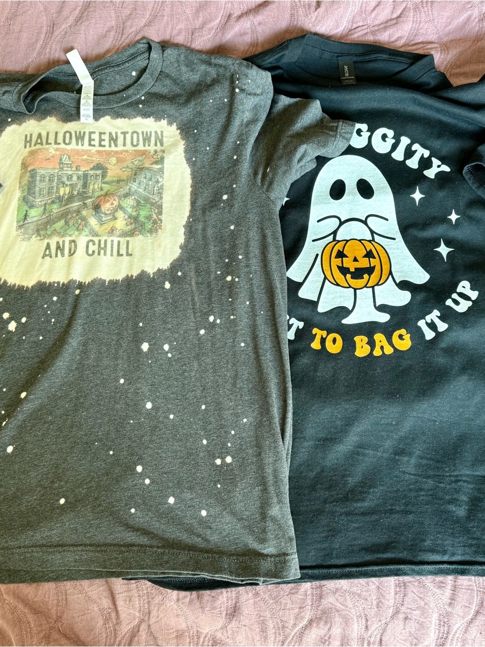 Two women’s Halloween t-shirts